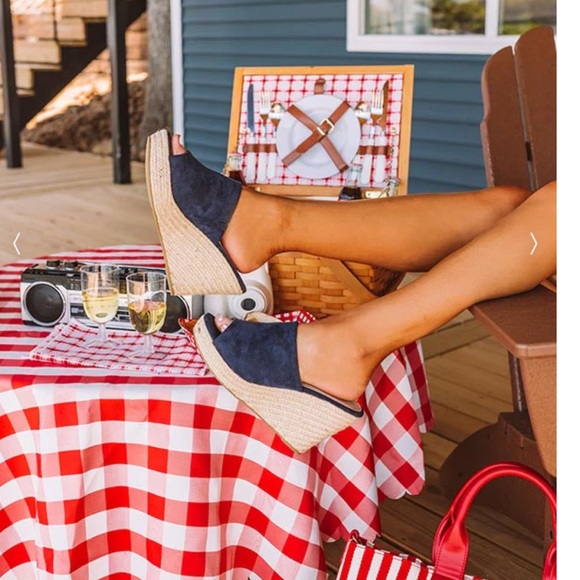 Navy Blue Wedges! - Picture 4 of 5